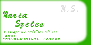 maria szeles business card
